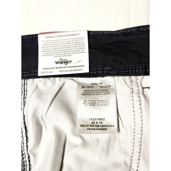 Wrangler Men's Epic Soft Cotton Stretch Relaxed Fit Cargo Shorts Gray Size 42 - Picture 8 of 9